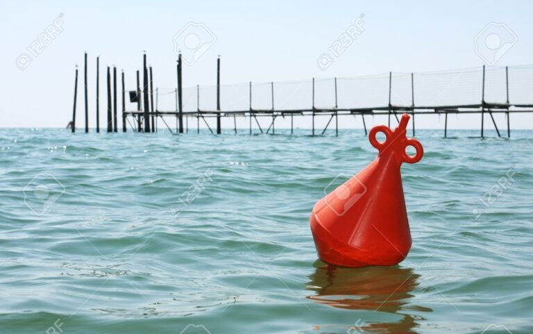 boia colorida flutuando em lago tranquilo