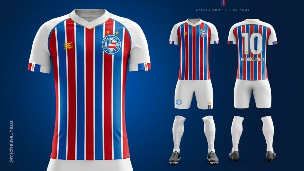 Qual é o design e as características da nova camisa do Bahia