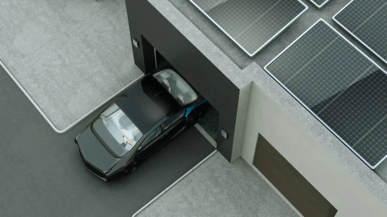 carro estacionado em frente a um calculo