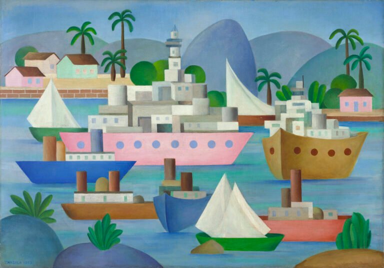cartao postal colorido de tarsila do amaral