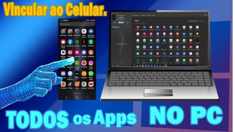 computador com tela mostrando aplicativos android