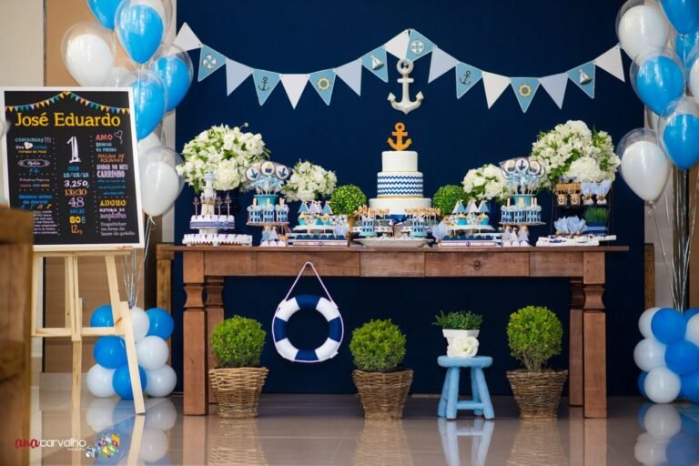 decoracao colorida de festa tematica marinha