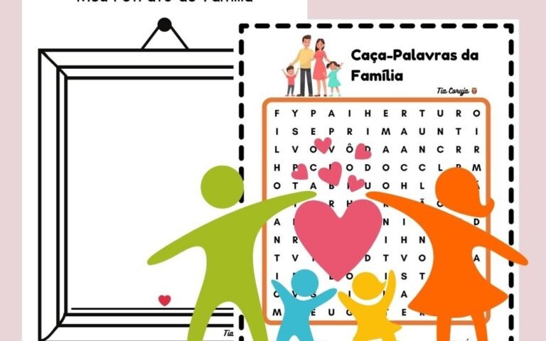 familia se divertindo com caca palavras