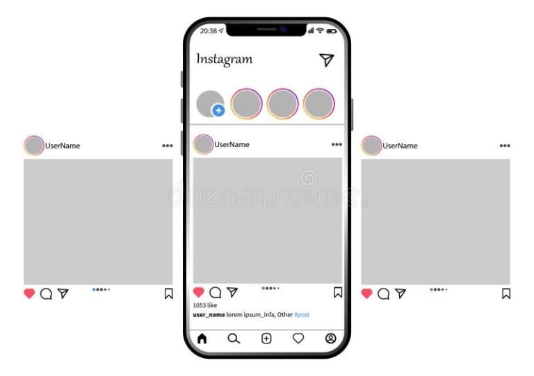 ilustracao de um smartphone com instagram aberto