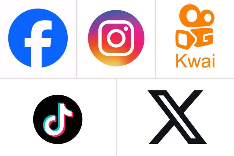 logotipos do tiktok e kwai lado a lado