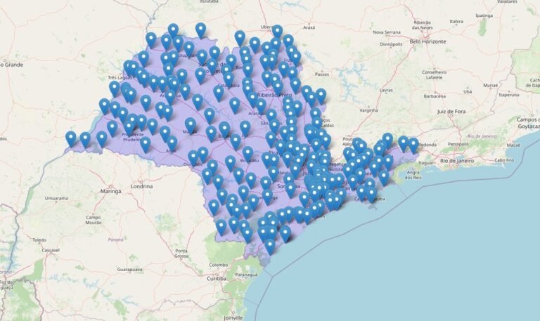 mapa de sao paulo com pontos de assistencia