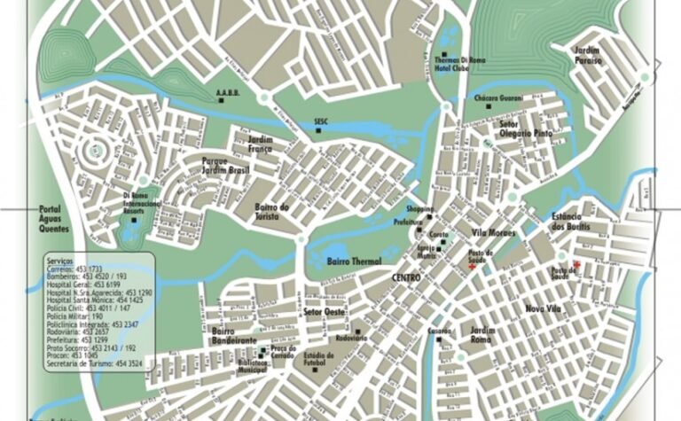 mapa ilustrativo da cidade de caldas novas