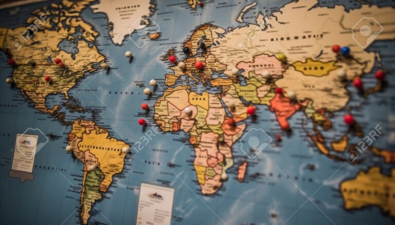 telefone antigo com mapa mundi ao fundo