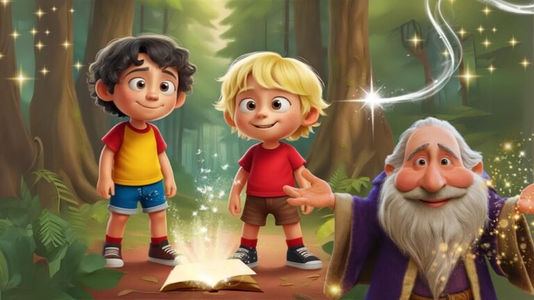 tres irmaos em uma floresta magica